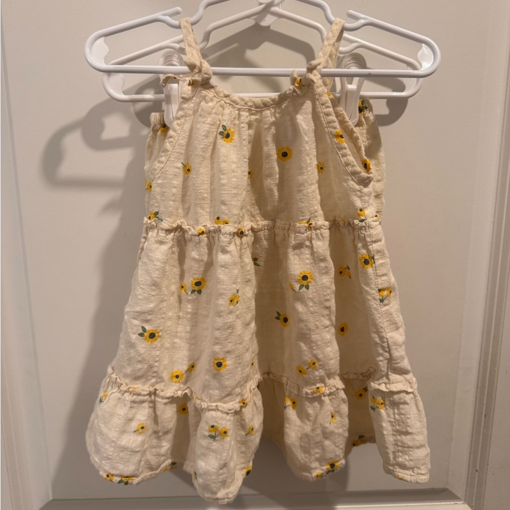 Cream Floral Tiered Sundress for Girls